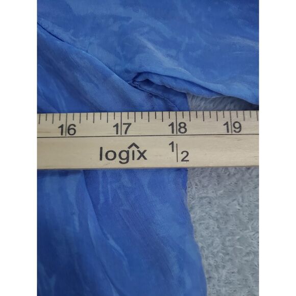 Belle France Cut Out Shoulder Ethereal Silk Blouse Sz S Blue Made in Italy Ombre - Picture 8 of 10